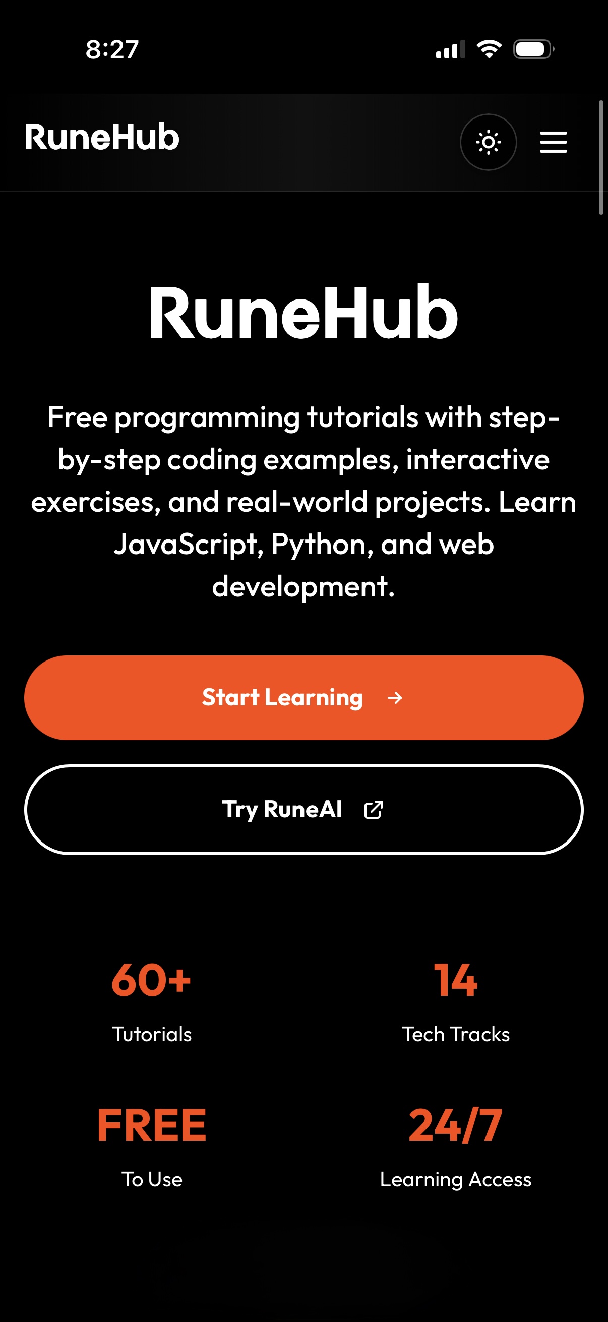 RuneHub Mobile View 1